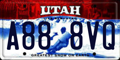 UT license plate A888VQ