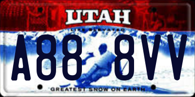 UT license plate A888VV