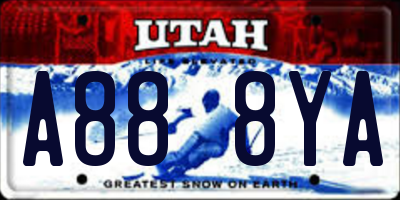 UT license plate A888YA