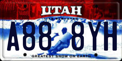 UT license plate A888YH