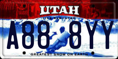 UT license plate A888YY