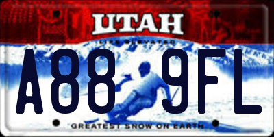 UT license plate A889FL