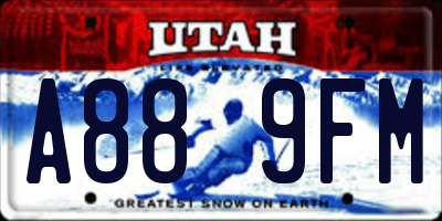 UT license plate A889FM