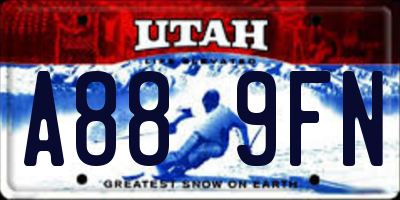 UT license plate A889FN