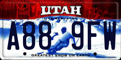 UT license plate A889FW
