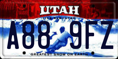 UT license plate A889FZ