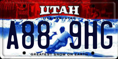 UT license plate A889HG