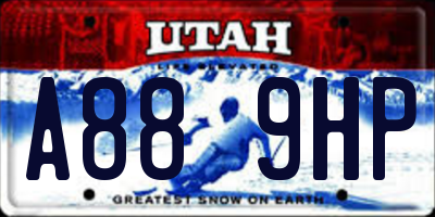 UT license plate A889HP