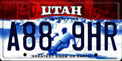 UT license plate A889HR