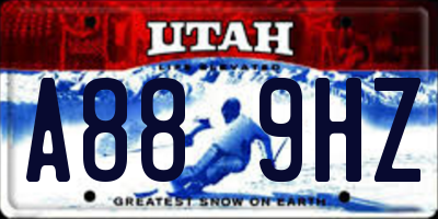 UT license plate A889HZ