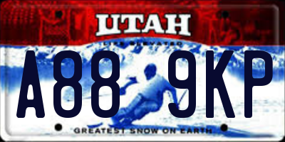 UT license plate A889KP