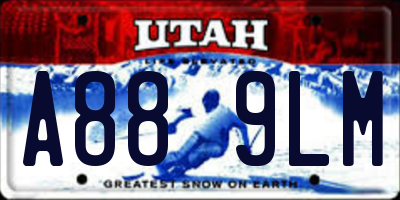 UT license plate A889LM