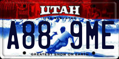 UT license plate A889ME