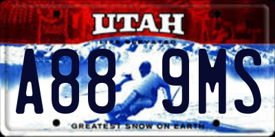 UT license plate A889MS