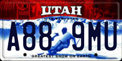 UT license plate A889MU