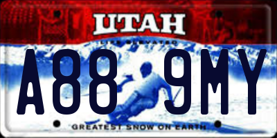 UT license plate A889MY
