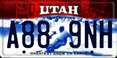 UT license plate A889NH