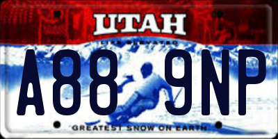 UT license plate A889NP