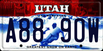 UT license plate A889OW