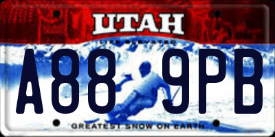 UT license plate A889PB