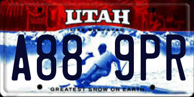 UT license plate A889PR