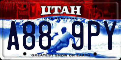 UT license plate A889PY