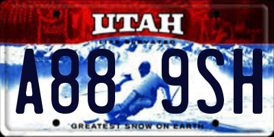 UT license plate A889SH