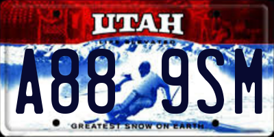 UT license plate A889SM
