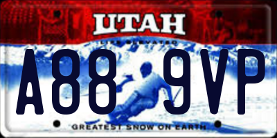 UT license plate A889VP