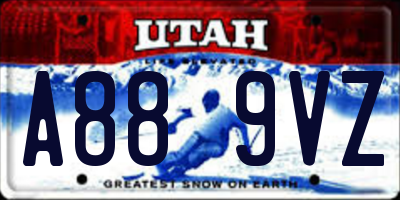 UT license plate A889VZ