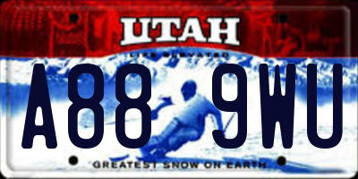 UT license plate A889WU