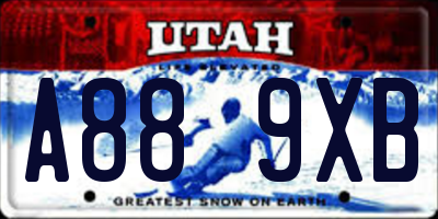 UT license plate A889XB