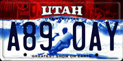 UT license plate A890AY