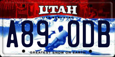 UT license plate A890DB