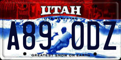 UT license plate A890DZ