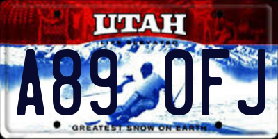 UT license plate A890FJ