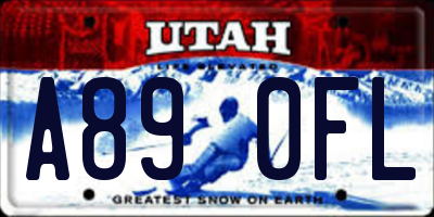 UT license plate A890FL