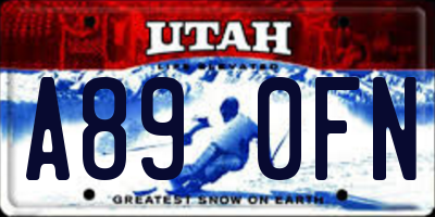 UT license plate A890FN
