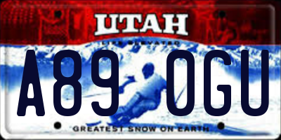 UT license plate A890GU