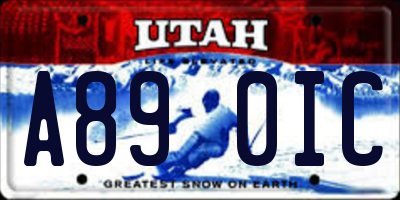 UT license plate A890IC