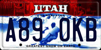 UT license plate A890KB