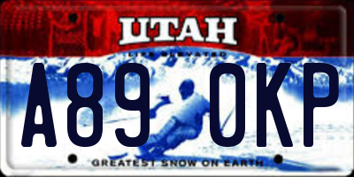 UT license plate A890KP