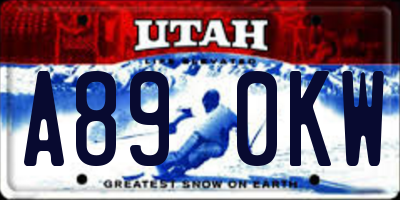 UT license plate A890KW