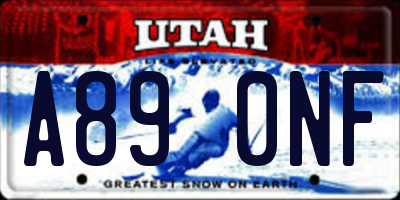 UT license plate A890NF
