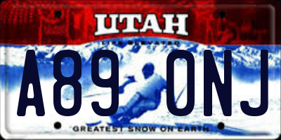 UT license plate A890NJ