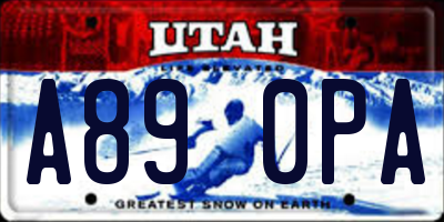 UT license plate A890PA