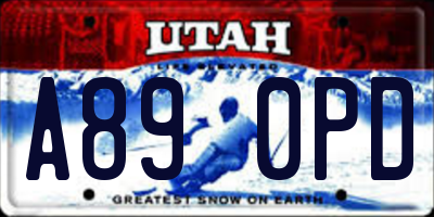 UT license plate A890PD