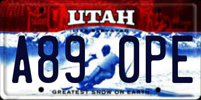 UT license plate A890PE