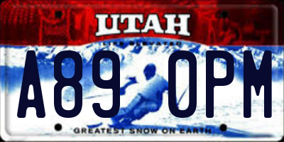UT license plate A890PM