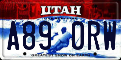 UT license plate A890RW